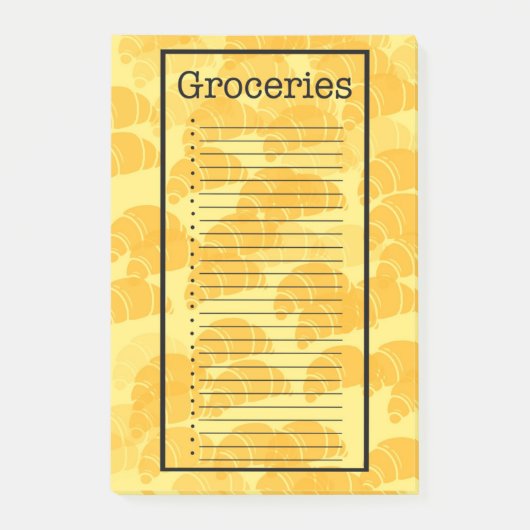 Croissant-Einkaufsliste Post-it Klebezettel (Vorderseite)