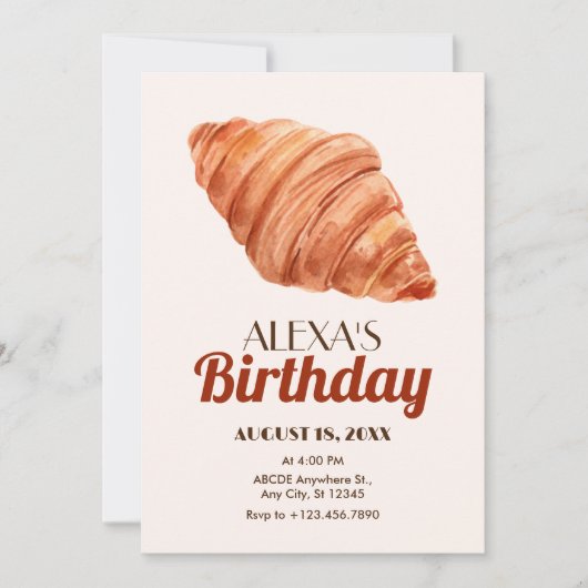 Croissant Einladung (Vorderseite)