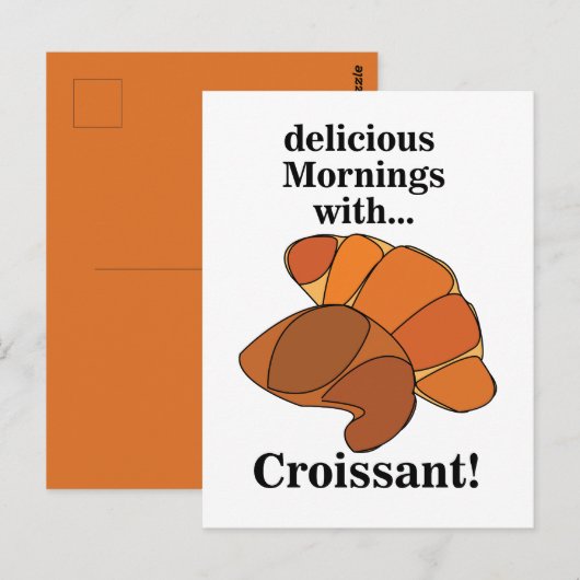Croissant Frühstücksessen Postkarte (Vorne/Hinten)