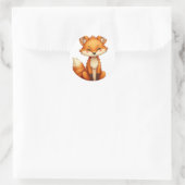 Croissant Fuchs Runder Aufkleber (Tasche)
