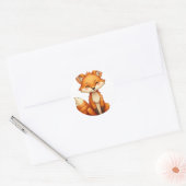 Croissant Fuchs Runder Aufkleber (Umschlag)