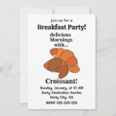 Croissant-Gebäck-Frühstücksfeier Einladung (Vorderseite)