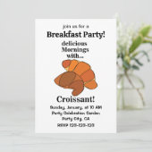 Croissant-Gebäck-Frühstücksfeier Einladung (Stehend Vorderseite)
