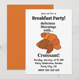 Croissant-Gebäck-Frühstücksfeier Einladung
