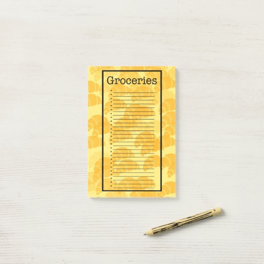 Croissant Grocery List Post-it Klebezettel (Auf Schreibtisch)
