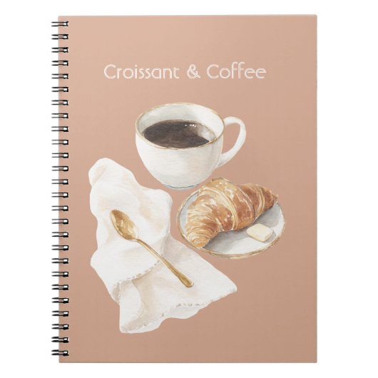 Croissant & Kaffee Notizblock (Vorderseite)