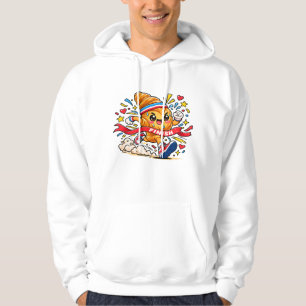 Croissant-Läufer-Cartoon-Finishline-Sprint Hoodie