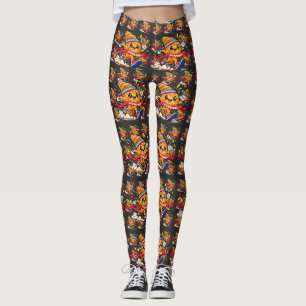 Croissant-Läufer-Cartoon-Finishline-Sprint Leggings