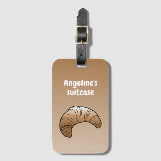 Croissant Luggage Tag Gepäckanhänger (Vorderseite Vertikal)
