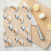 croissant on a plate with a cup of black coffee geschirrtuch (Viertel Falte)