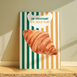 Croissant Poster Französische Bäckerei Küchenwandk