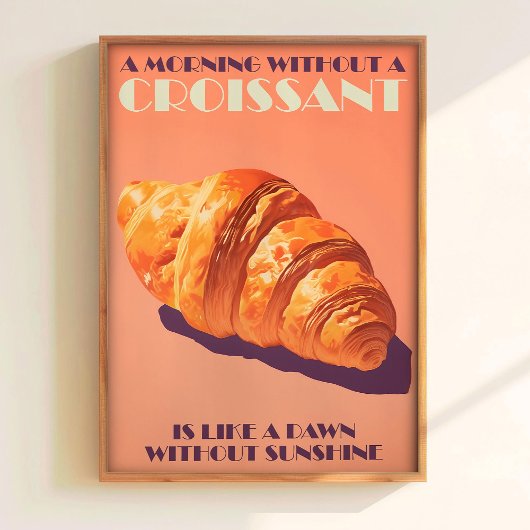 Croissant Print Download Food Print Bakery Art Bre Poster