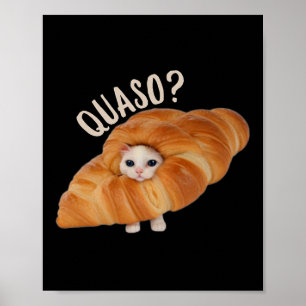 Croissant Quasocat-Meme für Frauen Vintage-Croissa Poster