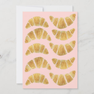 Croissant Rose Aquarell  Einladung