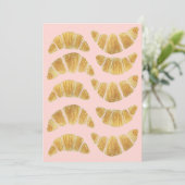 Croissant Rose Aquarell  Einladung (Stehend Vorderseite)