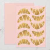 Croissant Rose Aquarell  Einladung (Vorne/Hinten)