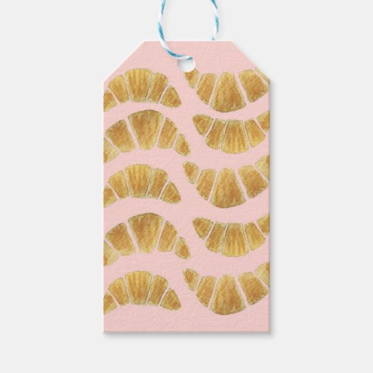 Croissant Rose Aquarell Geschenkanhänger (Vorderseite)