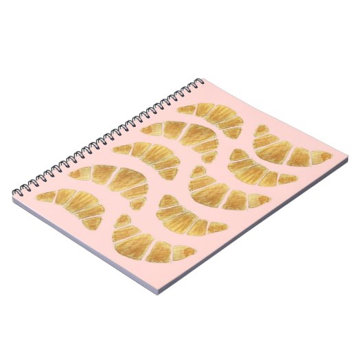 Croissant Rose Aquarell Notizblock (Linke Seite)