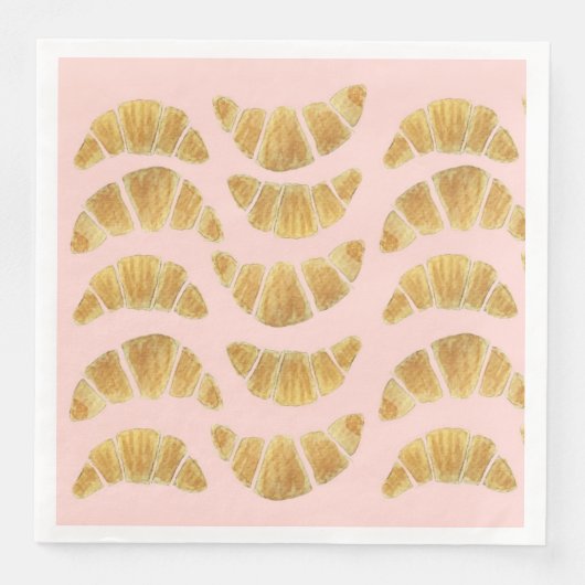 Croissant Rose Aquarell Serviette (Vorderseite)
