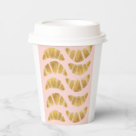 Croissant Rose handgemalt Wasserfarbe Pappbecher