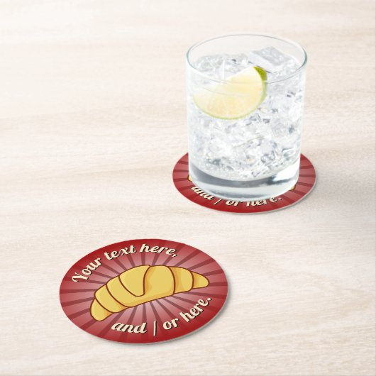Croissant Round Paper Untersetzer (Vor Ort)