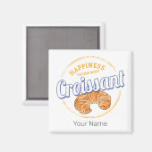 Croissant Snack Vintag France Retro Frühstück Magnet (Vorderseite/Rückseite)