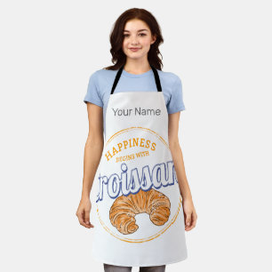 Croissant Snack Vintag France Retro Frühstück Schürze