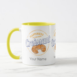 Croissant Snack Vintag France Retro Frühstück Tasse