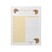 Croissant Weekly Meal Grocery List Planner Notizblock (Rotiert)