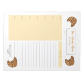 Croissant Weekly Meal Grocery List Planner Notizblock (Vorderseite)