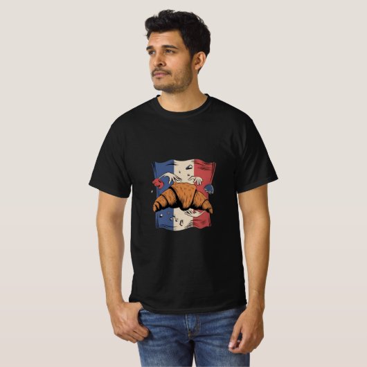 Croissant with hands funny men t-shirt design (Vorne ganz)