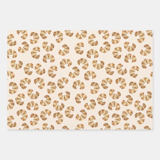 Croissant Wrapping Paper Geschenkpapier Set (Vorderseite 3)