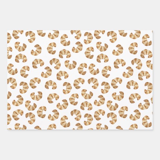 Croissant Wrapping Paper Geschenkpapier Set (Vorderseite)