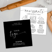 Croissants Care Instructions Minimal Pastry Bakery Quadratische Visitenkarte