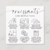 Croissants Care Instructions Minimal Pastry Bakery Quadratische Visitenkarte (Vorderseite)