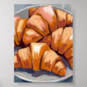 Croissants Fresh Bakery Watercolor Painting Poster (Vorne)