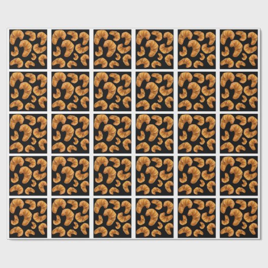 Croissants Muster Geschenkpapier (Flach)