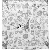 Croissants paris franz. Modedoodle Duschvorhang (Vorderseite)