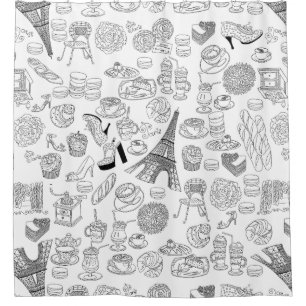 Croissants paris franz. Modedoodle Duschvorhang