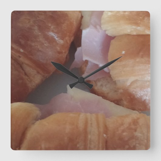 Croissants Schinken Brot Wanduhr (Vorderseite)