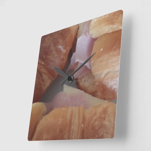 Croissants Schinken Brot Wanduhr (Winkel)