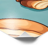 Croissants und Kaffee ... Fotodruck (Ecke)