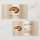 Croissants Zuhause Bäckerei Rustikal Vintag Visitenkarte (Vorne/Hinten)