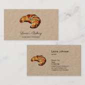 Croissants Zuhause Bäckerei Rustikal Vintag Visitenkarte (Vorne/Hinten)