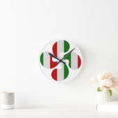 Croix Basque Multicouleurs Runde Wanduhr (Zuhause)