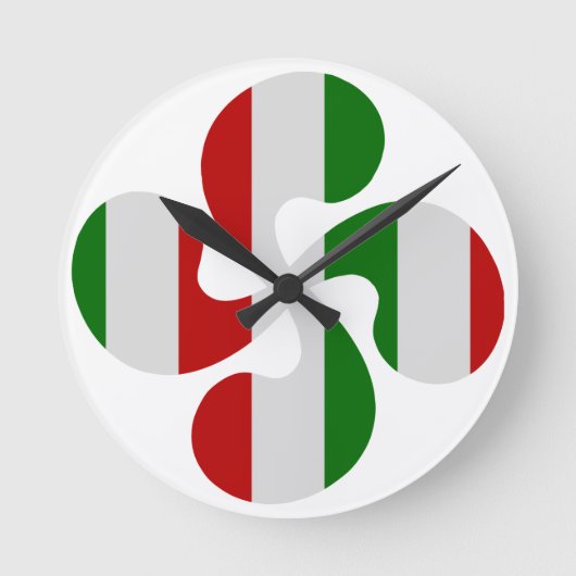 Croix Basque Multicouleurs Runde Wanduhr (Vorderseite)