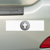 Croix dans cercle Métal Autoaufkleber (Auf Auto)