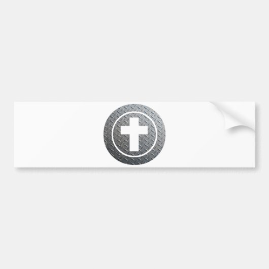 Croix dans cercle Métal Autoaufkleber (Vorne)