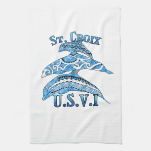Croix USVI Vacation Tribal Delphine Geschirrtuch