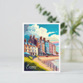 Cromer England Travel Vintag Illustration Postkarte (Stehend Vorderseite)